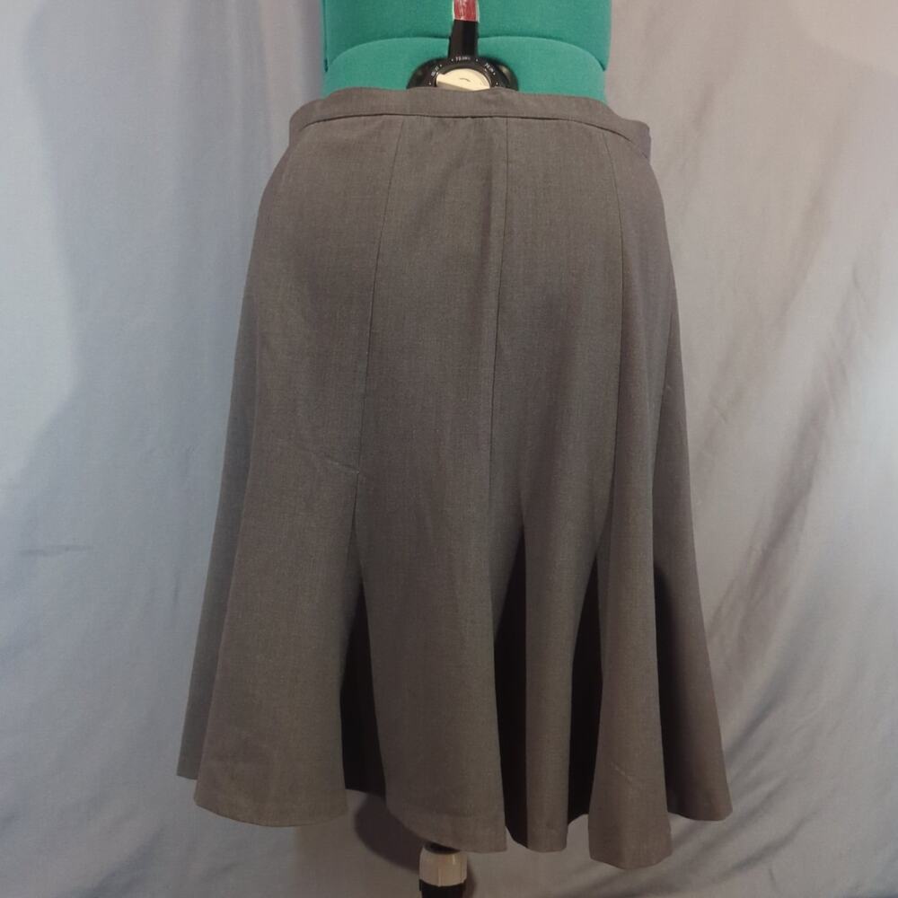 Zac & Rachel Petite 16P Taupe Gray A-Line Knee-Length Skirt